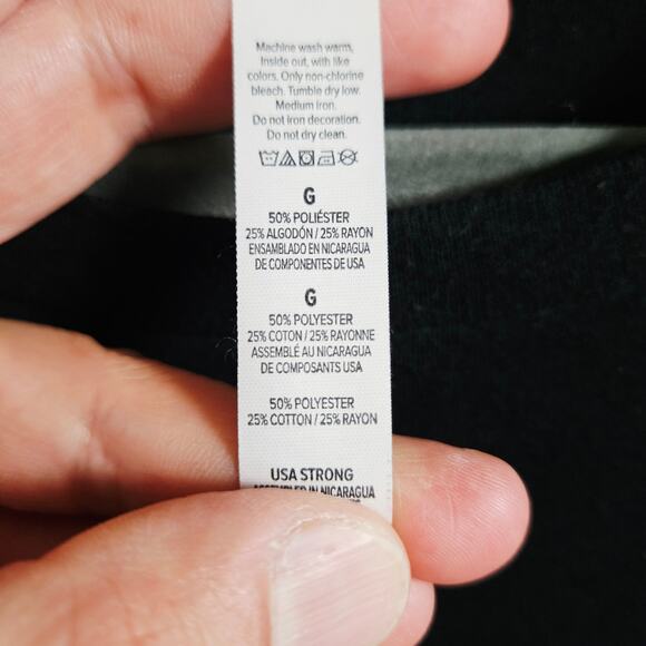 Tempo Logo Tee Shirt Men's Size L Black The Motive Training Tee Workout Gym Bro - Picture 7 of 7